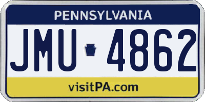 PA license plate JMU4862