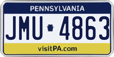 PA license plate JMU4863