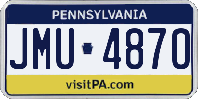 PA license plate JMU4870