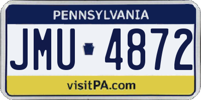 PA license plate JMU4872
