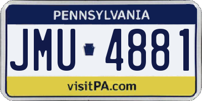 PA license plate JMU4881