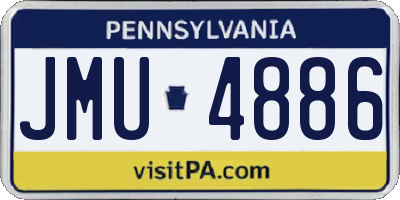 PA license plate JMU4886