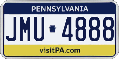 PA license plate JMU4888
