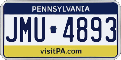 PA license plate JMU4893