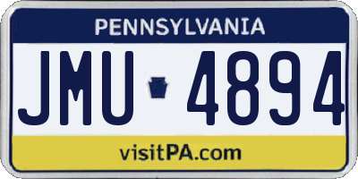 PA license plate JMU4894