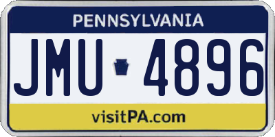 PA license plate JMU4896