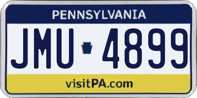 PA license plate JMU4899