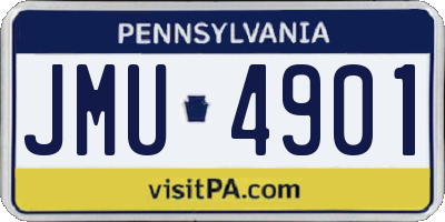 PA license plate JMU4901