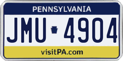 PA license plate JMU4904