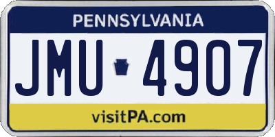 PA license plate JMU4907
