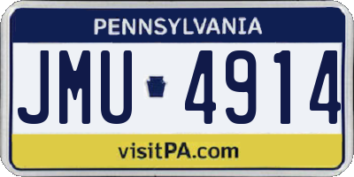 PA license plate JMU4914