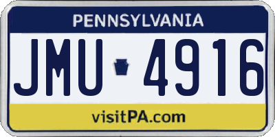 PA license plate JMU4916