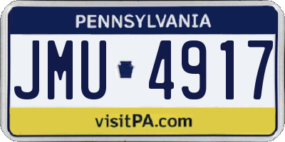 PA license plate JMU4917