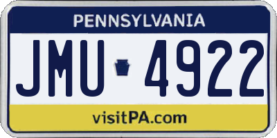 PA license plate JMU4922