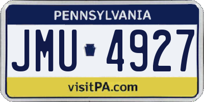 PA license plate JMU4927