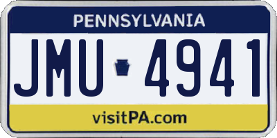 PA license plate JMU4941