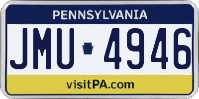 PA license plate JMU4946