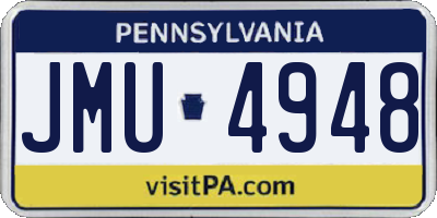 PA license plate JMU4948