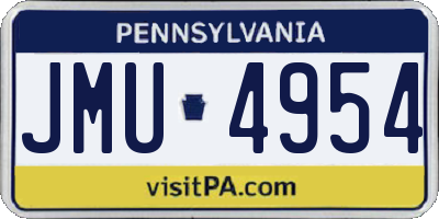 PA license plate JMU4954