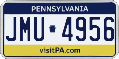 PA license plate JMU4956