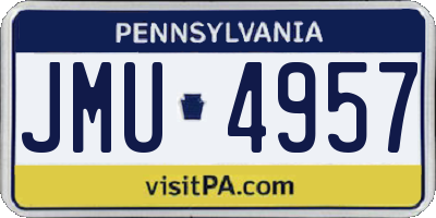 PA license plate JMU4957