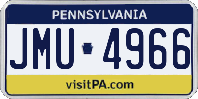 PA license plate JMU4966