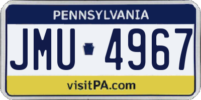 PA license plate JMU4967
