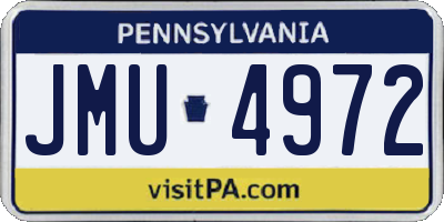 PA license plate JMU4972