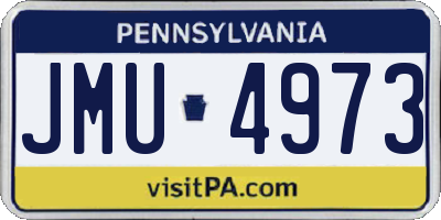 PA license plate JMU4973
