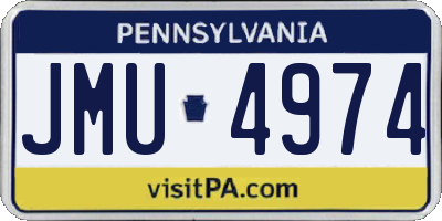 PA license plate JMU4974