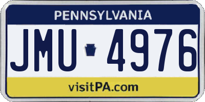 PA license plate JMU4976