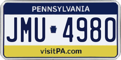 PA license plate JMU4980