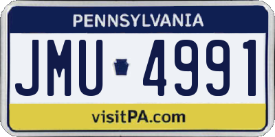 PA license plate JMU4991