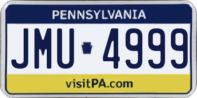 PA license plate JMU4999