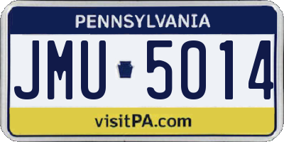 PA license plate JMU5014