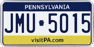 PA license plate JMU5015