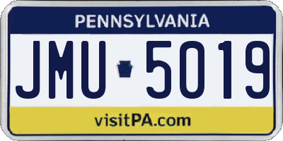 PA license plate JMU5019