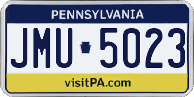 PA license plate JMU5023