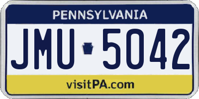 PA license plate JMU5042
