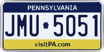 PA license plate JMU5051