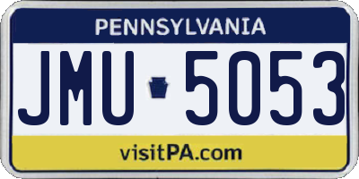 PA license plate JMU5053