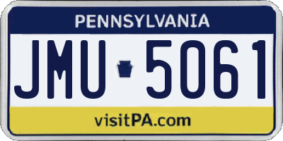 PA license plate JMU5061