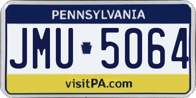PA license plate JMU5064
