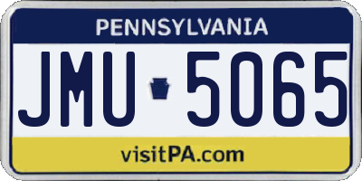 PA license plate JMU5065
