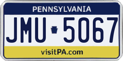 PA license plate JMU5067