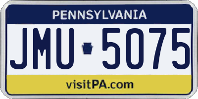 PA license plate JMU5075