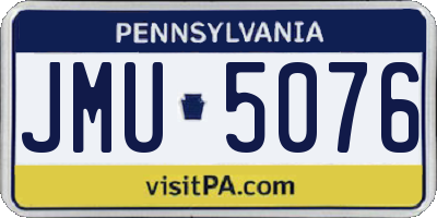 PA license plate JMU5076