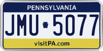 PA license plate JMU5077