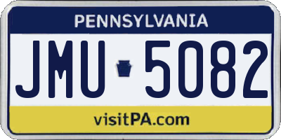 PA license plate JMU5082