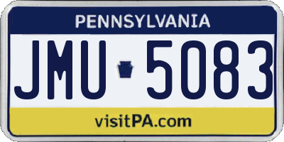 PA license plate JMU5083